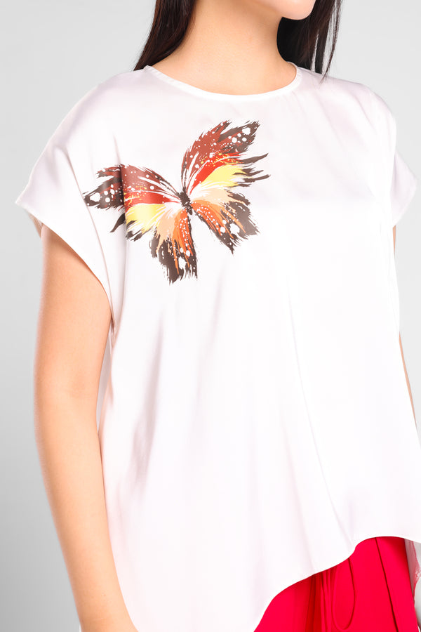 Butterfly Hatches Asymmetry Top in White