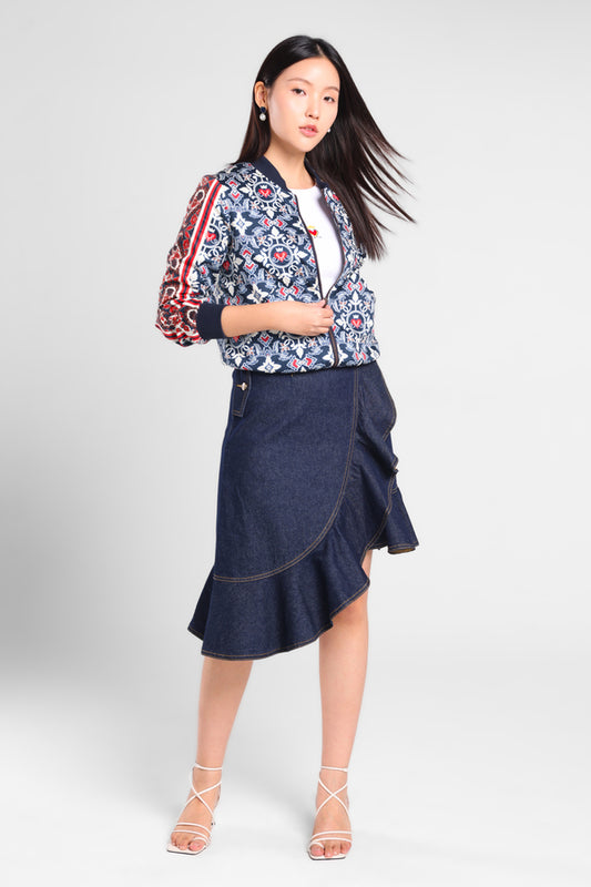 Iconiq Bomber Jacket Printing in Navy