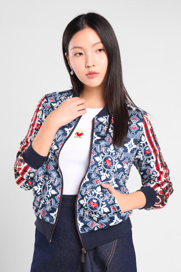 Iconiq Bomber Jacket Printing in Navy