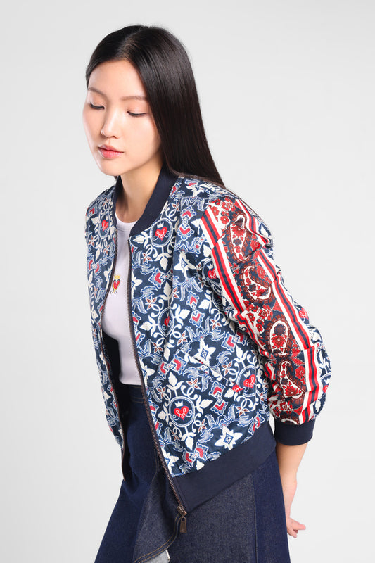 Iconiq Bomber Jacket Printing in Navy