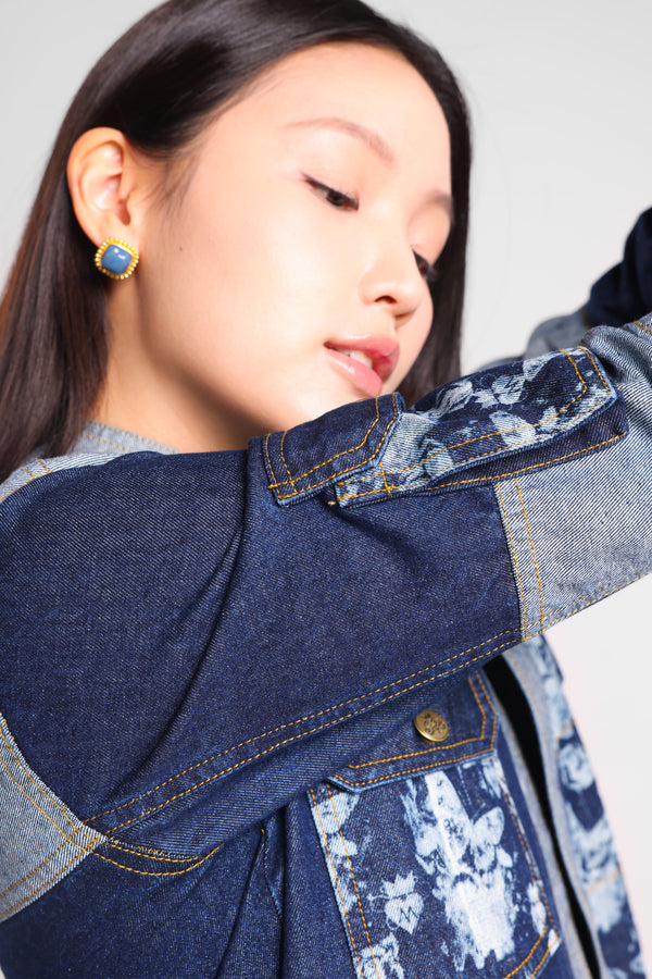 Patchwork Butterfly Jacket in Blue Dark