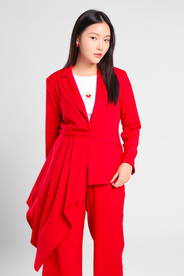 Triumph Asymmetry Blazer in Red