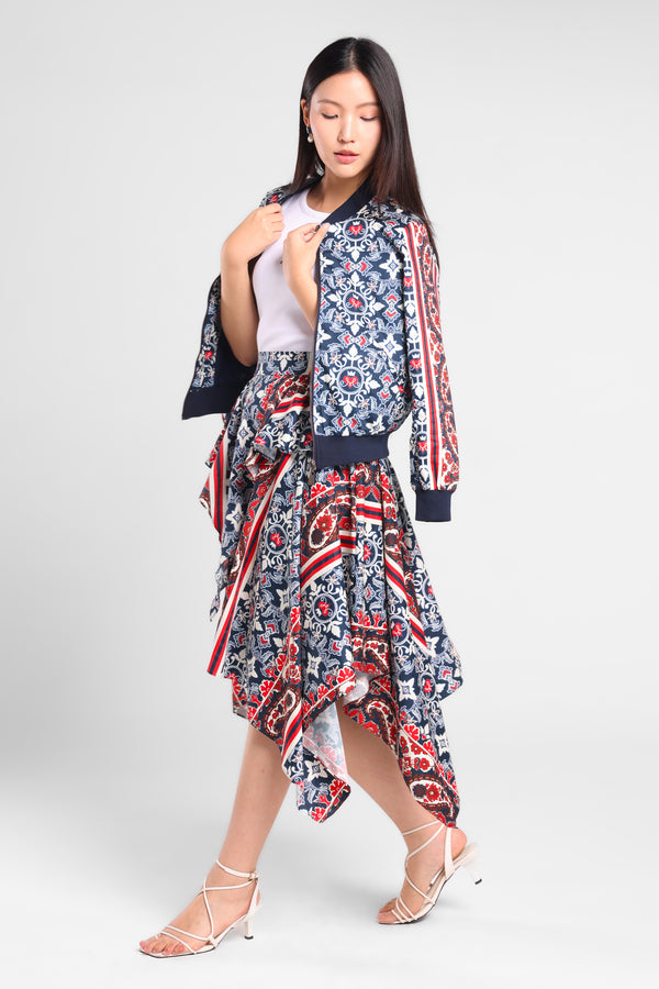 Butterfly Flowy Iconiq Skirt in Navy