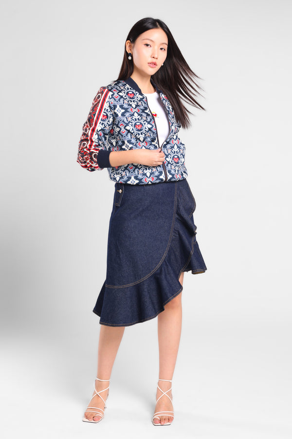 Iconiq Bomber Jacket Printing in Navy