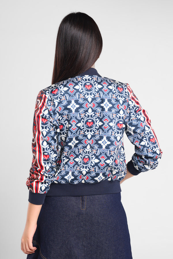 Iconiq Bomber Jacket Printing in Navy