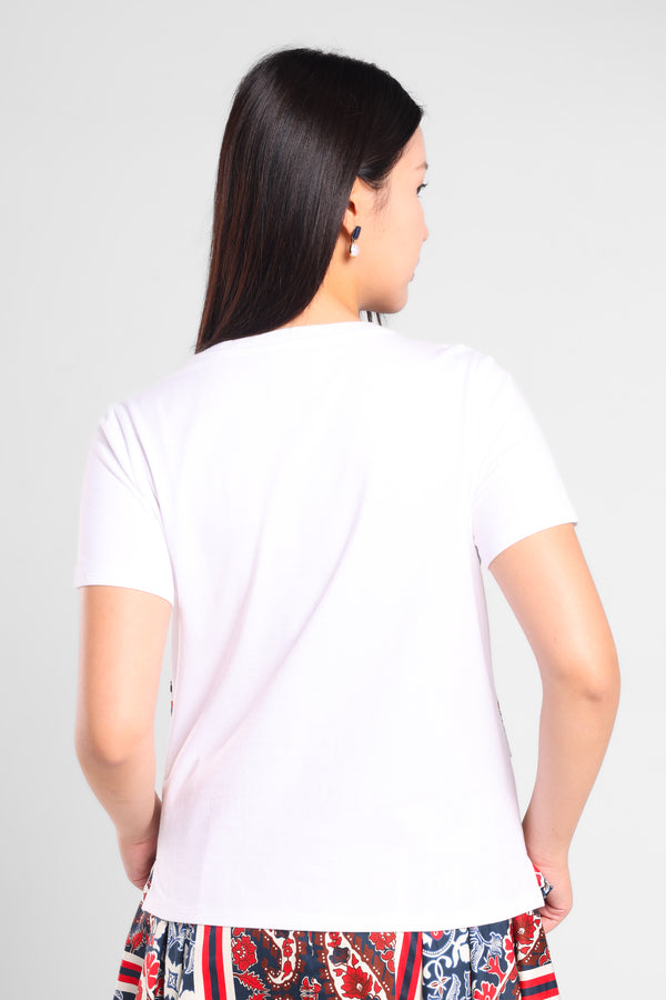 Iconiq Satin Print T-Vest in White