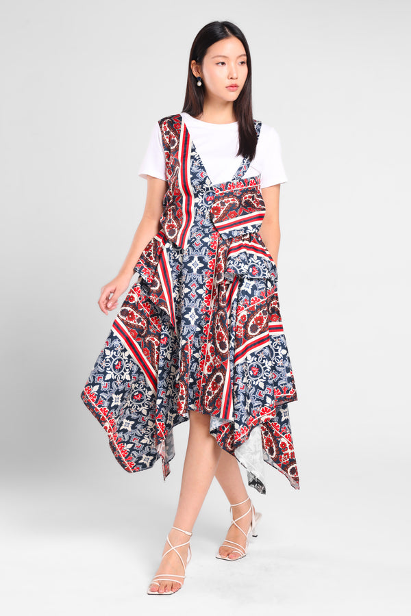 Iconiq Satin Print T-Vest in White