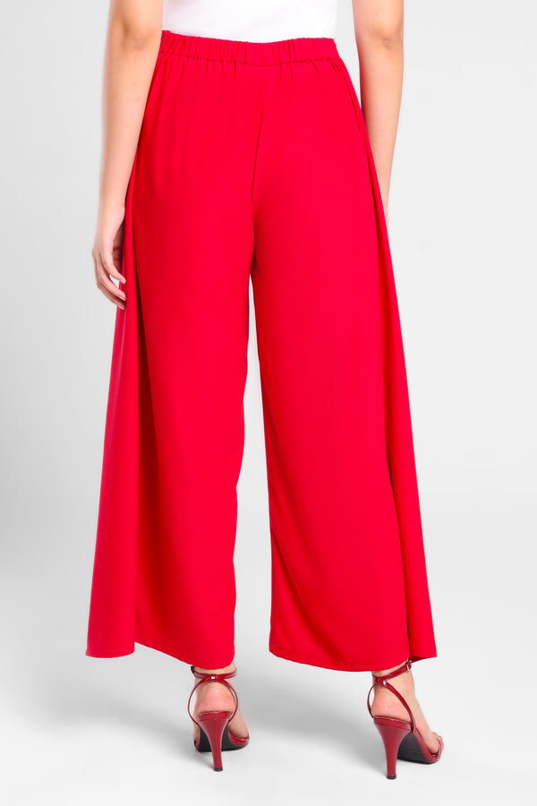 Kindle Wide Leg Flowy Pants in Red
