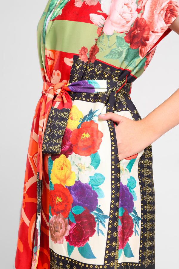 Light Up Outer Floral Kimono in Red