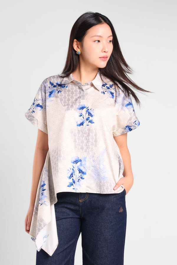 Manifesto Asymmetry Shirt in Beige