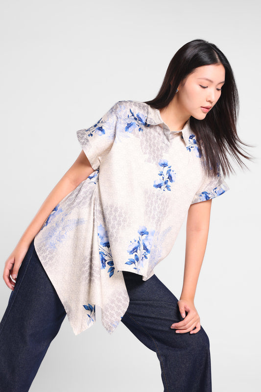 Manifesto Asymmetry Shirt in Beige