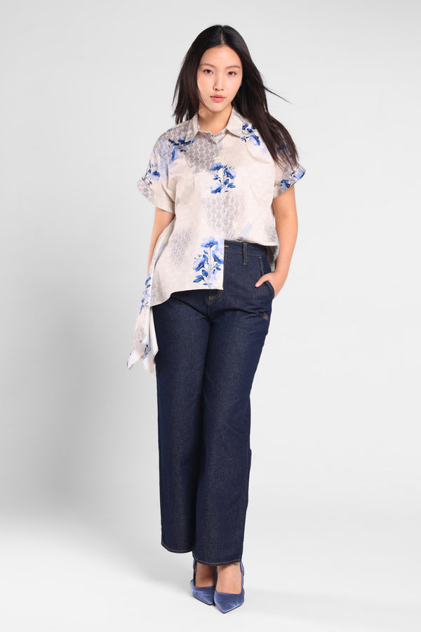 Manifesto Asymmetry Shirt in Beige