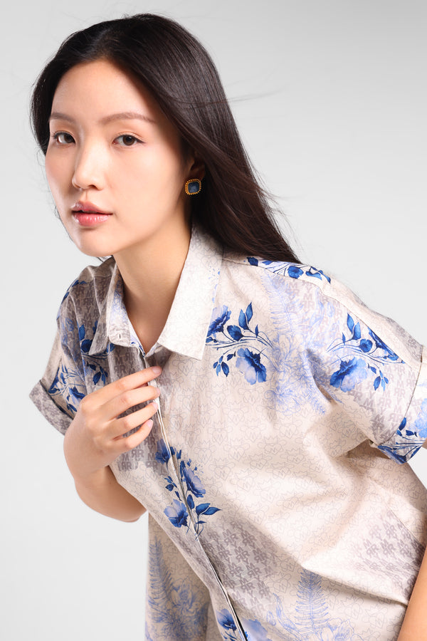 Manifesto Asymmetry Shirt in Beige