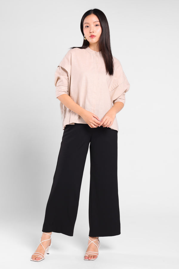 Merry Comfortable Oversize Shirt in Beige