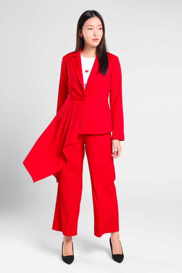 Triumph Asymmetry Blazer in Red
